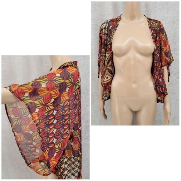 Band of gypsies Kimono Style Shrug Bolero Hippie Boho Topper Sheer - Picture 1 of 9